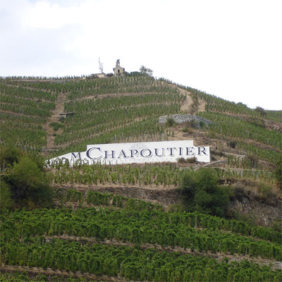 L'Hermite with its famous chapel. The chapel is owned by Jaboulet but the vines are Chapoutier's