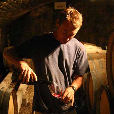 David Clark in his cellar