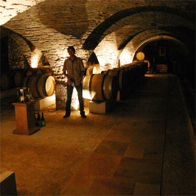 Sylvain Loichet in his just renovated cave in Chorey-les-Beaune
