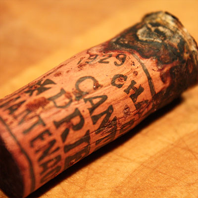 The beautiful cork of Château Prieuré de Cantenac 1929